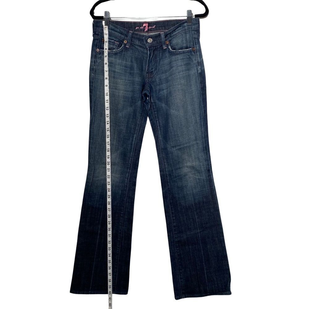 7 For All Mankind Women’s Bootcut Pink Stitch Blue Jeans, Size 27 - Picture 6 of 12